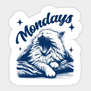 Monday vibes - funny cat Sticker